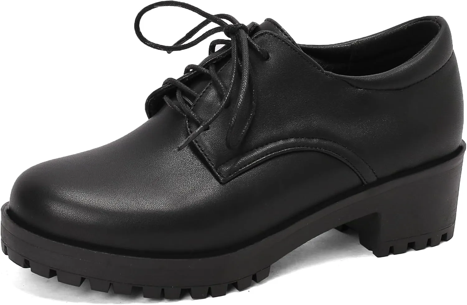 Gicoiz Platform Oxford Derby Women Round Toe Brogue Pumps