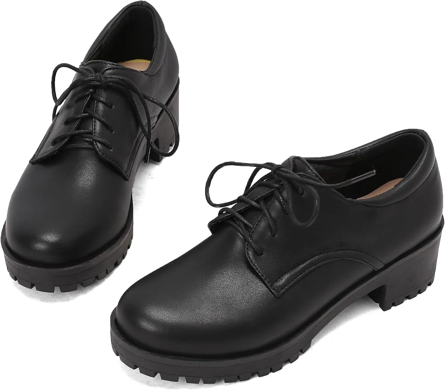 Gicoiz Platform Oxford Derby Women Round Toe Brogue Pumps