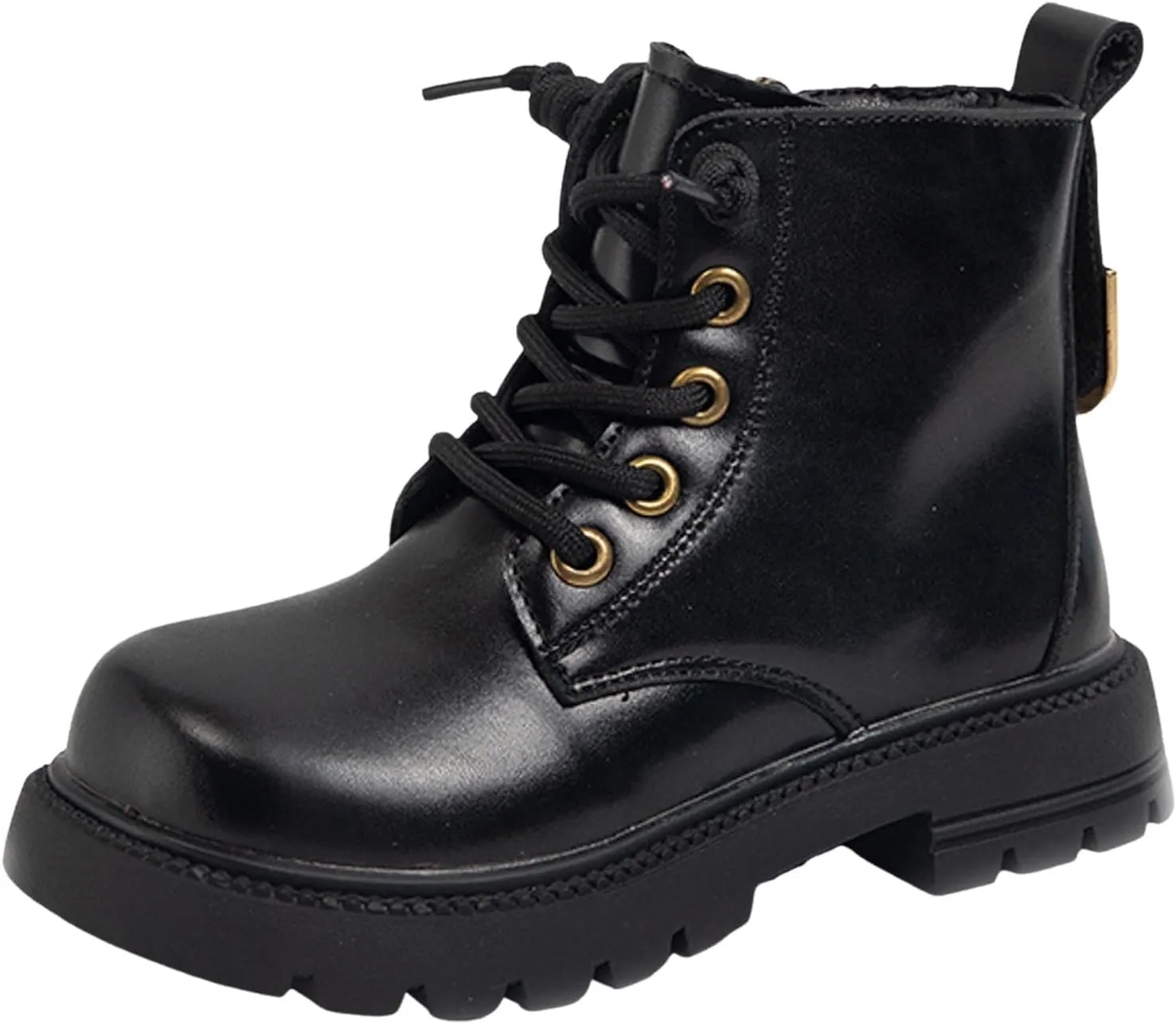 Gilrs Combat Boots Lace up Closed Round Toe Short Booties Fashion Non Slip Lace up Outdoor Work Winter Snow Boots