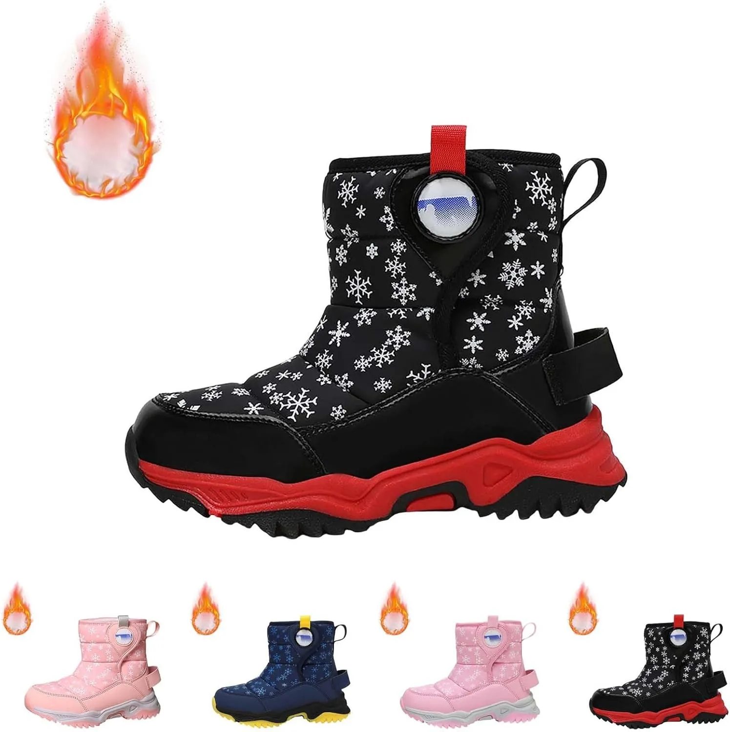 Girls Boys Snow Boots Outdoor Warm Comfortable Non Slip Mid Calf Padded Small Big Kids Winter Shoes Toddler Booties