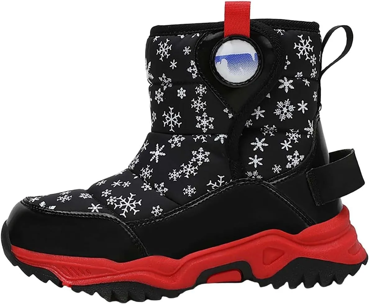Girls Boys Snow Boots Outdoor Warm Comfortable Non Slip Mid Calf Padded Small Big Kids Winter Shoes Toddler Booties
