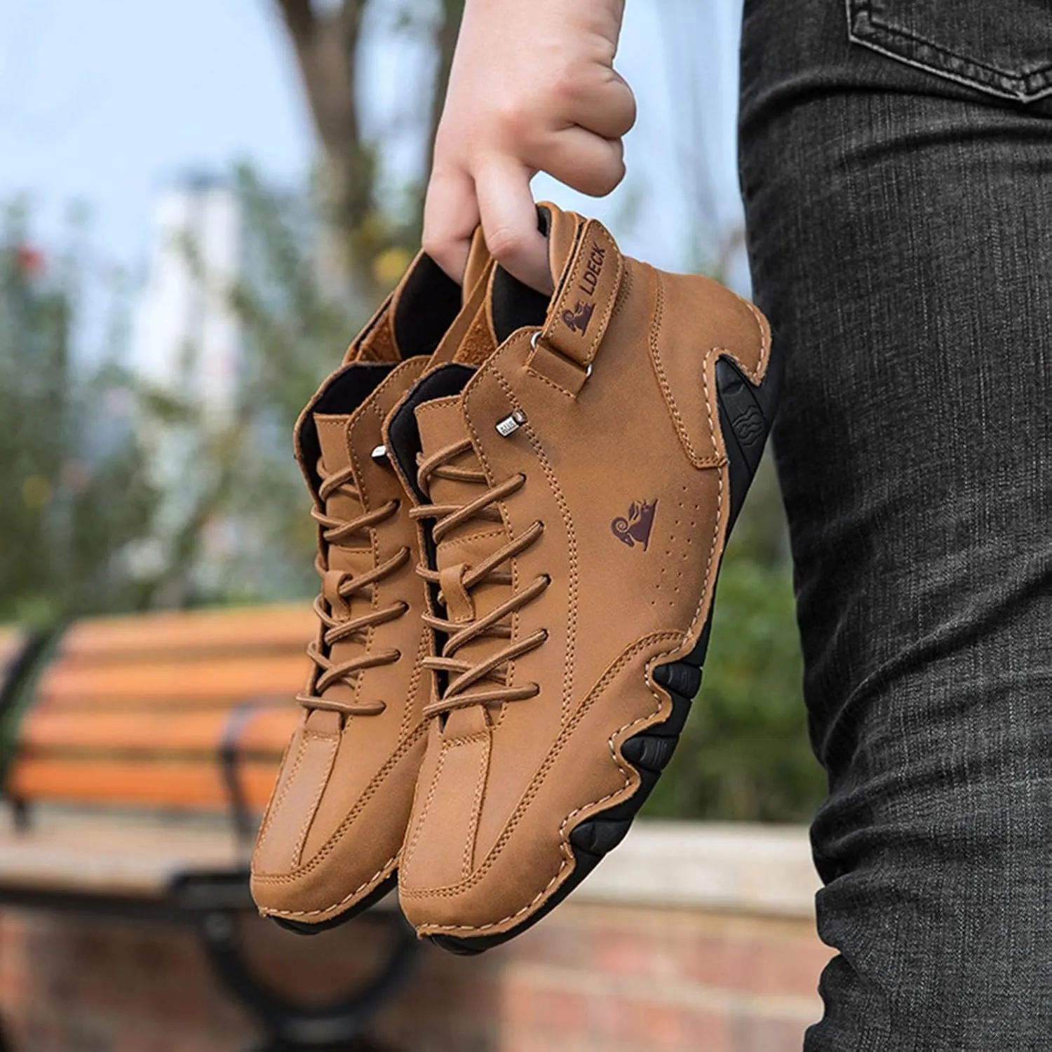 Hiking Shoes for Men Lightweight Driving Shoes Casual Non-Slip Walking Shoes Fashion Comfort Chukka Boots