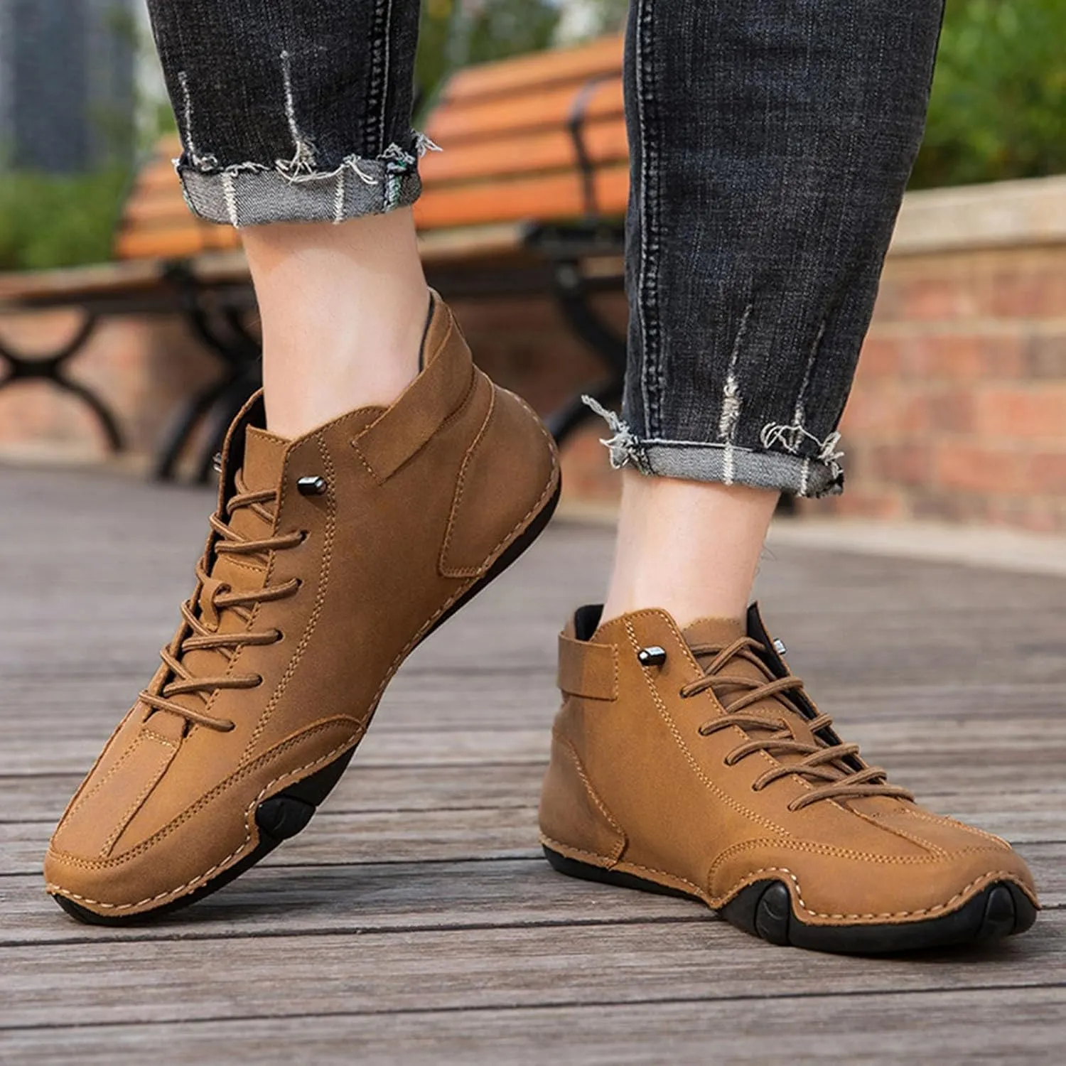 Hiking Shoes for Men Lightweight Driving Shoes Casual Non-Slip Walking Shoes Fashion Comfort Chukka Boots