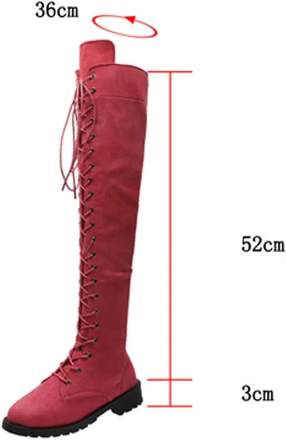 hlysgo Womens Lacing Up Over The Knee Fashion Winter Wide Calf Sexy Thigh High Stretch Long Boots