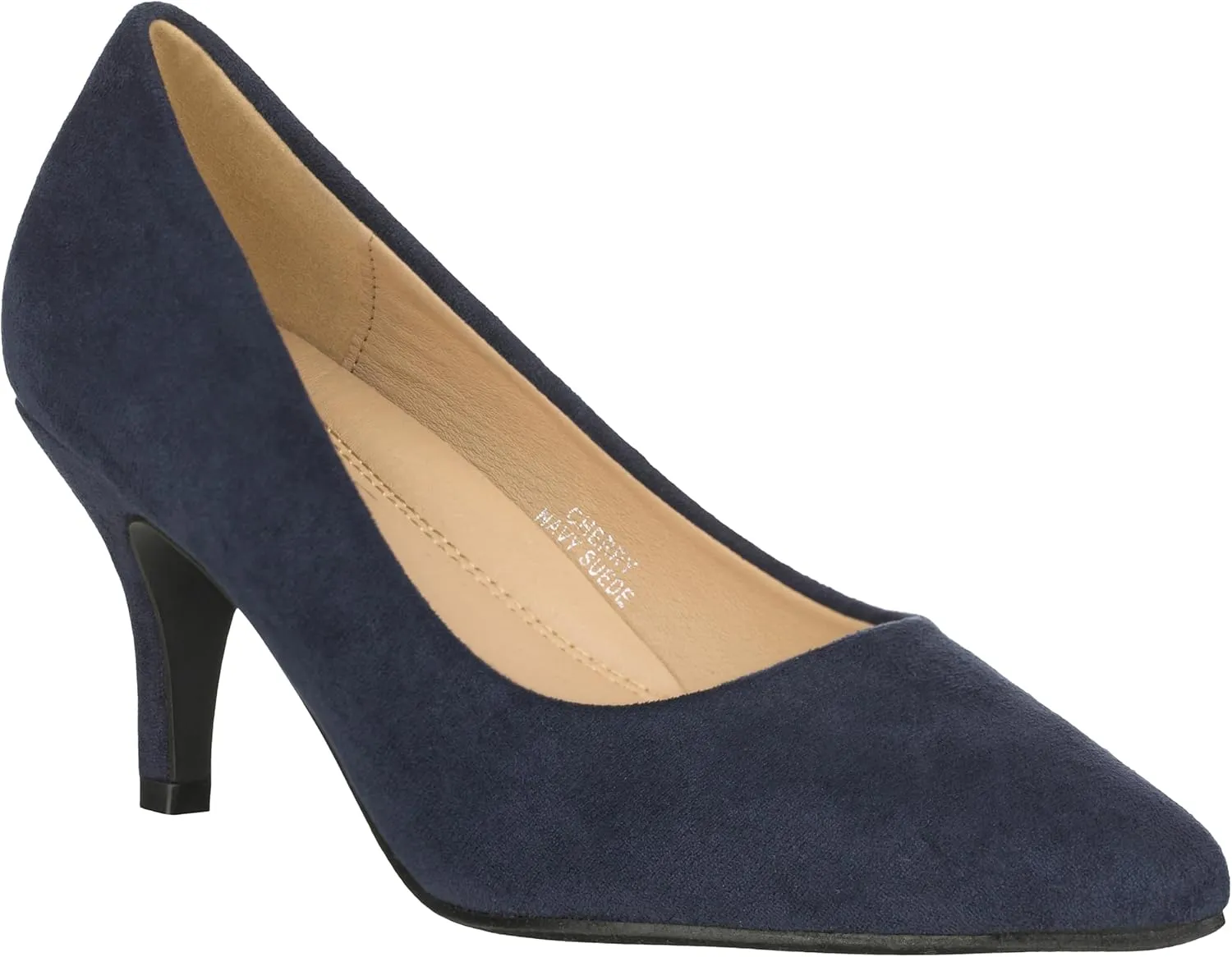 ILLUDE Classic Pointed Toe Pumps  Comfortable Low Stiletto Heel Pump Shoes  Cherry