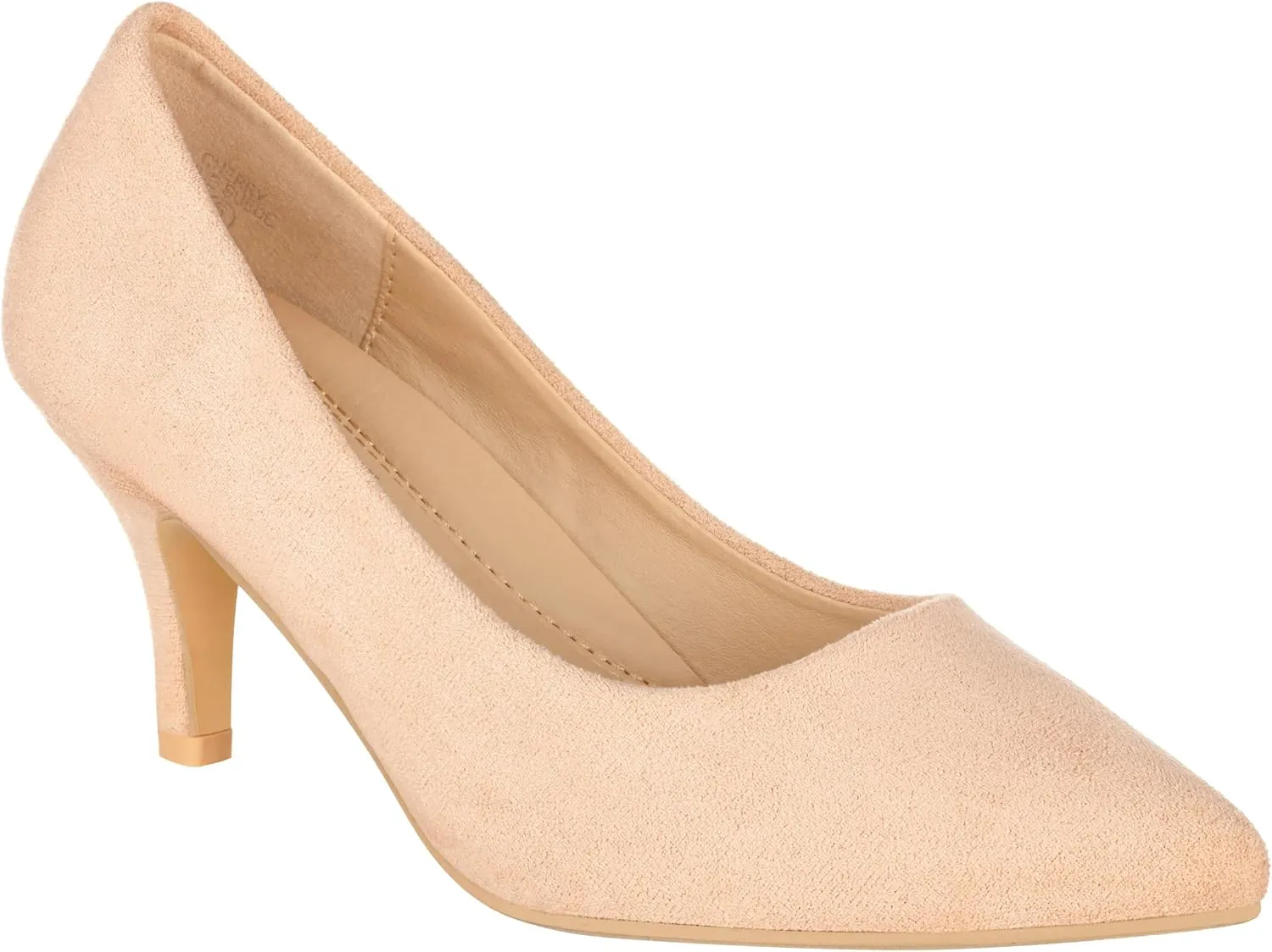 ILLUDE Classic Pointed Toe Pumps  Comfortable Low Stiletto Heel Pump Shoes  Cherry