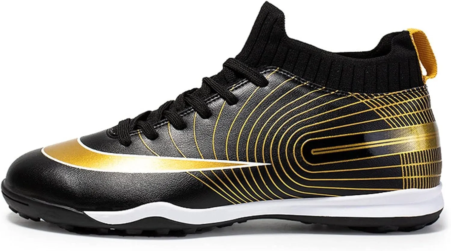 Indoor Soccer Shoes Mens High Gripping Power Non-Slip,Youth Football Cleats High-Top Shock Absorption,Soccer Cleats TF Comfortable Soft