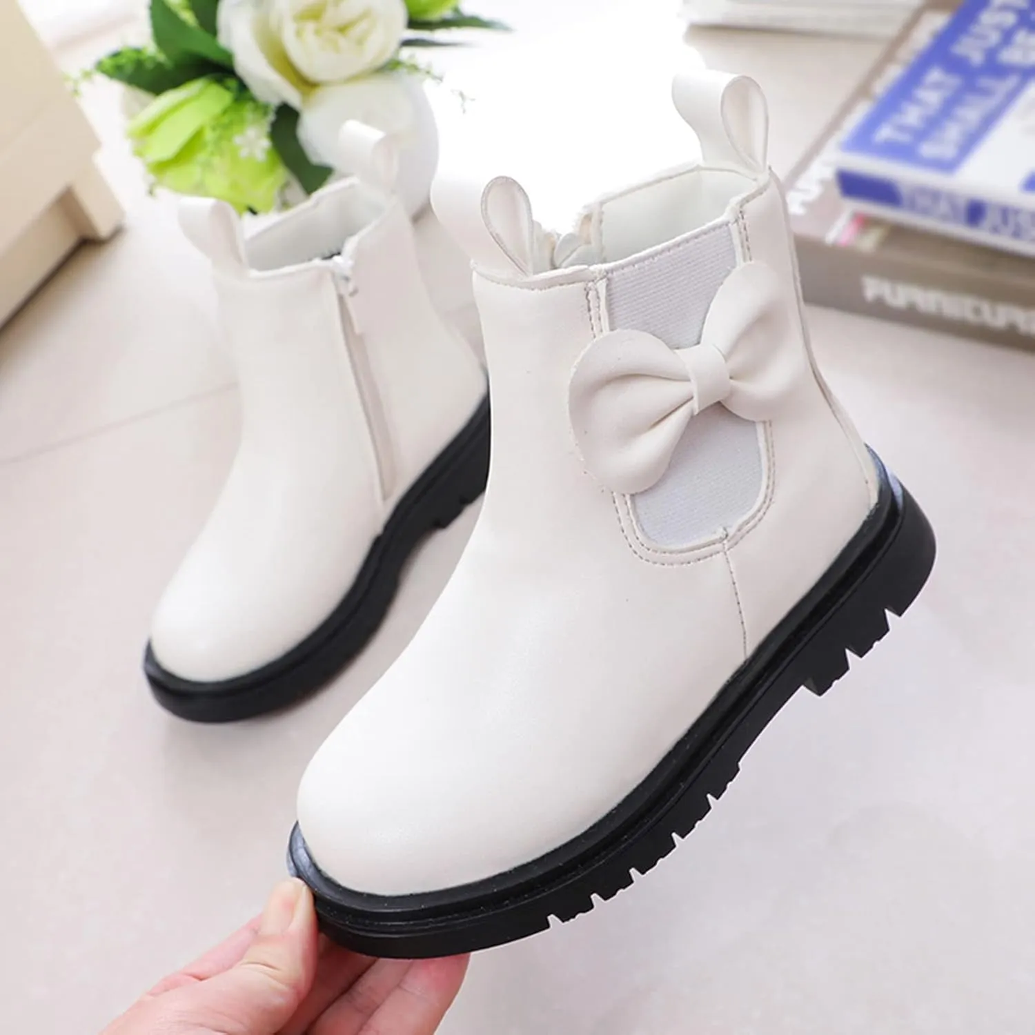 Kids Girls Ankle Bootie Kids Soft Plush Lining Faux Fur Snow Bootie Fashion Cute Toddler Boys Girl's Winter Boots