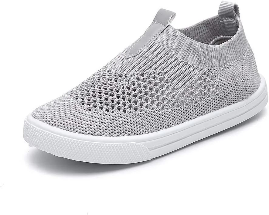 Kids Slip on Sneakers Breathable Flat Shoes for Running Walking Cycling(Toddler/Little Kid)