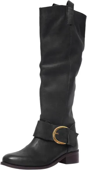Knee High Boots Women Low Heel Winter Boots for Women 2024 Women's Roman Style Chunky Heel Buckle Boots Booties