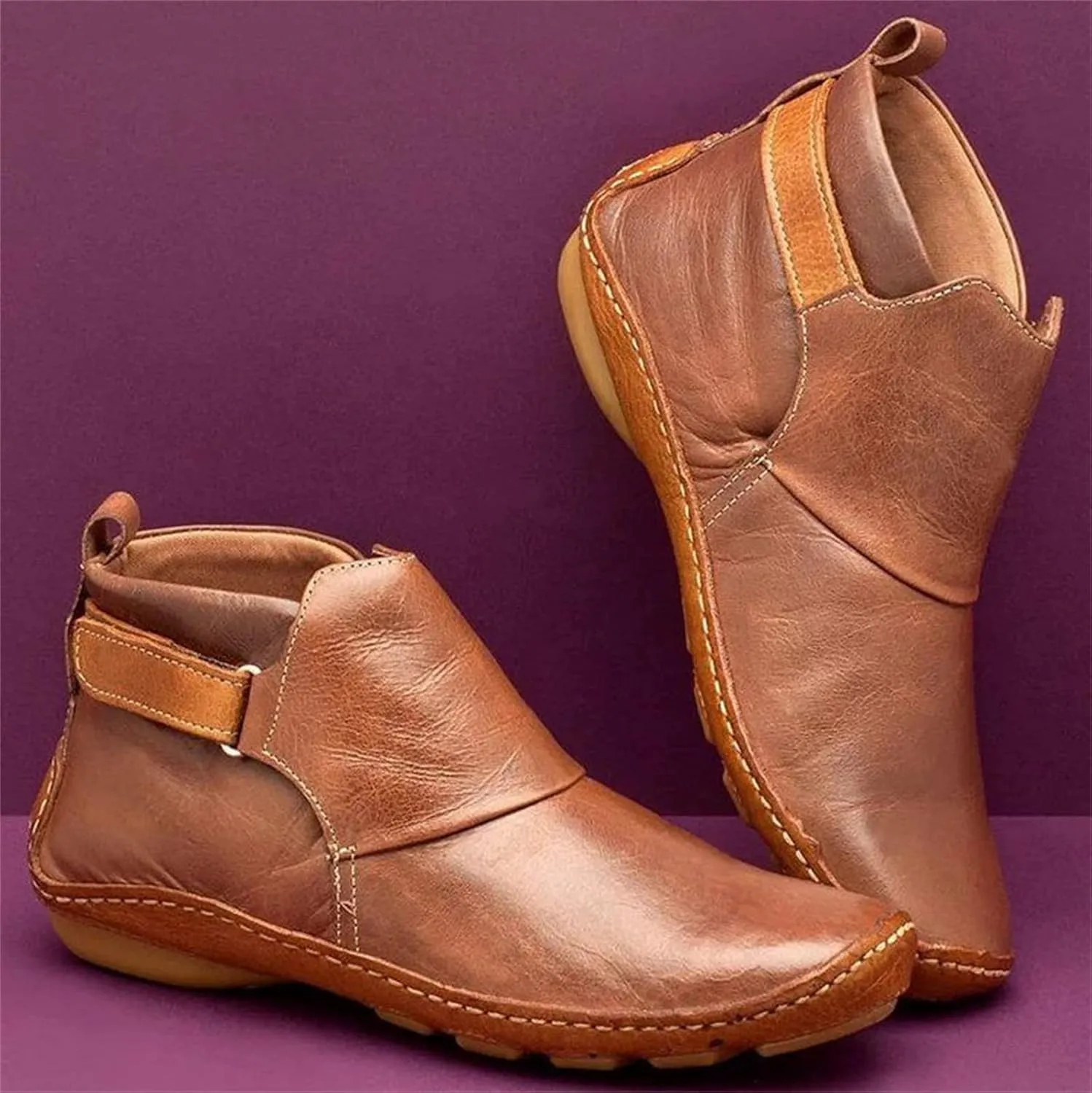 Ladmiple Fall Boots For Women 2024 Wide Calf Cowboy Cowgirl Ankle Boots Western Fashion Combat Short Booties Walking Shoes
