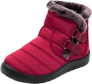 Ladmiple Winter Boots For Women Waterproof Snow Cute Ankle Booties Fur Lined Warm Slip On Outdoor Comfortable Walking Shoes