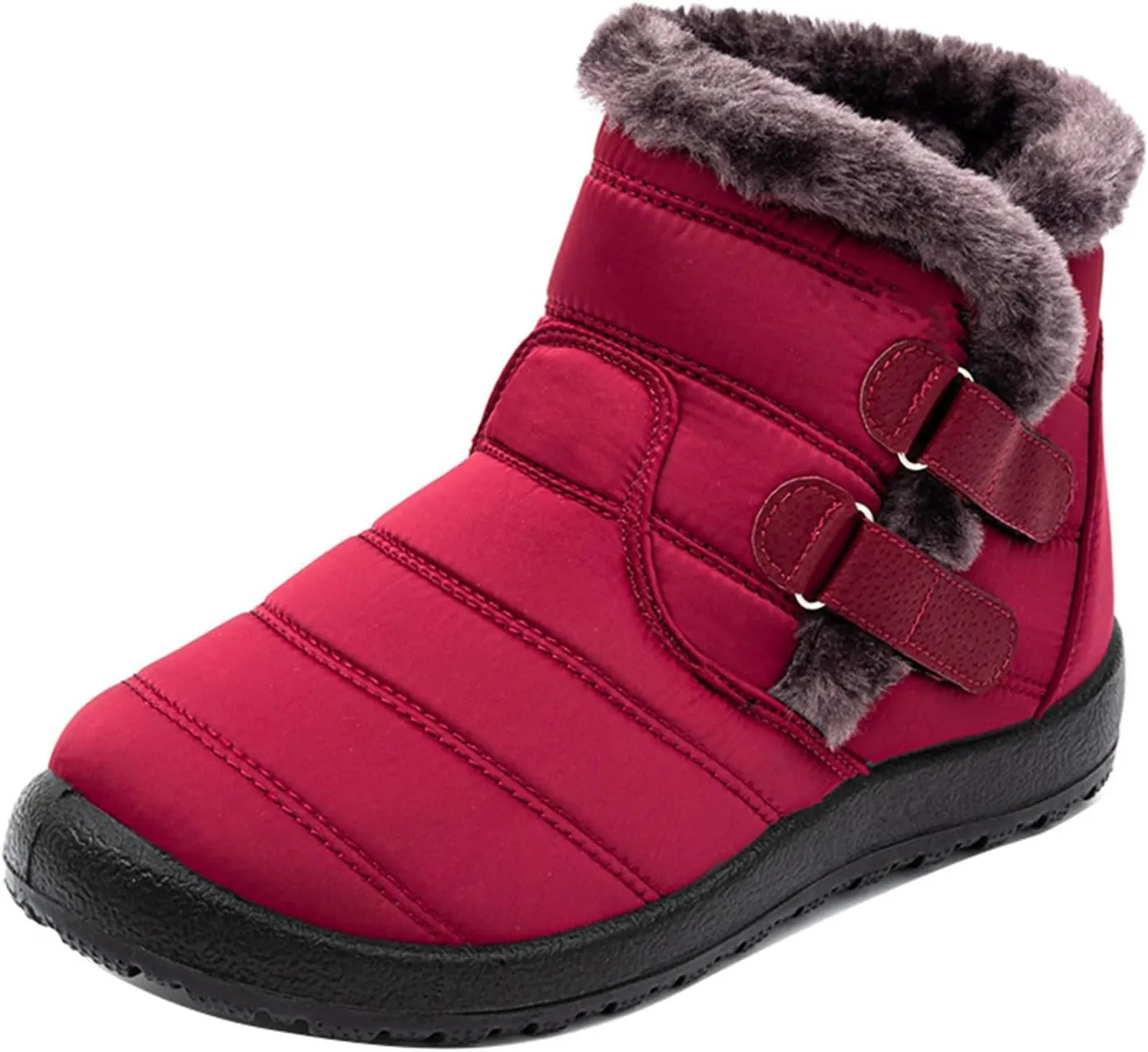 Ladmiple Winter Boots For Women Waterproof Snow Cute Ankle Booties Fur Lined Warm Slip On Outdoor Comfortable Walking Shoes