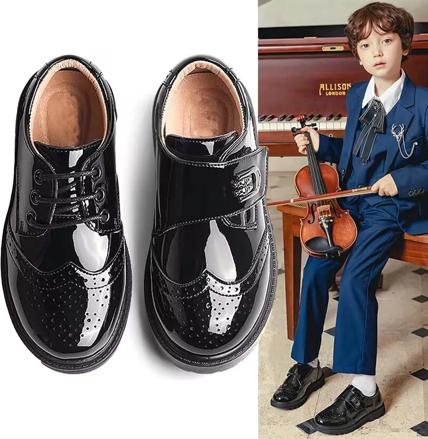 Little Big Boys Girls Dress Oxfords School Unifrom Formal Dress Shoes for Wedding Party Homecoming Ceremony