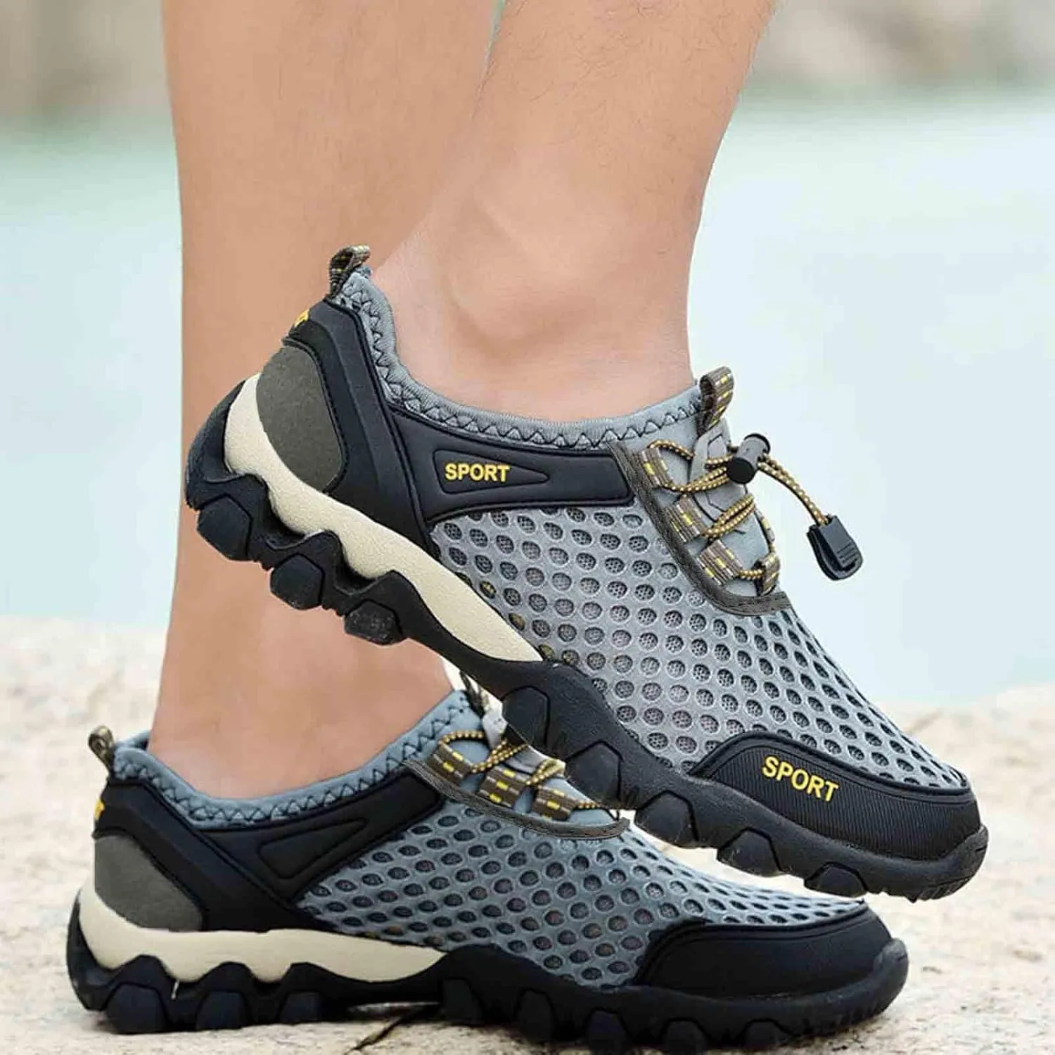 Men Hiking Shoes Outdoor Breathable Sneakers Travel Walking Shoes Casual Jogging Driving Shoes Running Shoes