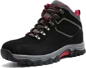 Men's Hiking Shoes, Hiking, Wilderness, Cycling, Sports, Four Seasons, Shock Absorption, Collision Avoidance (Color : Black red, Size : 8.5)
