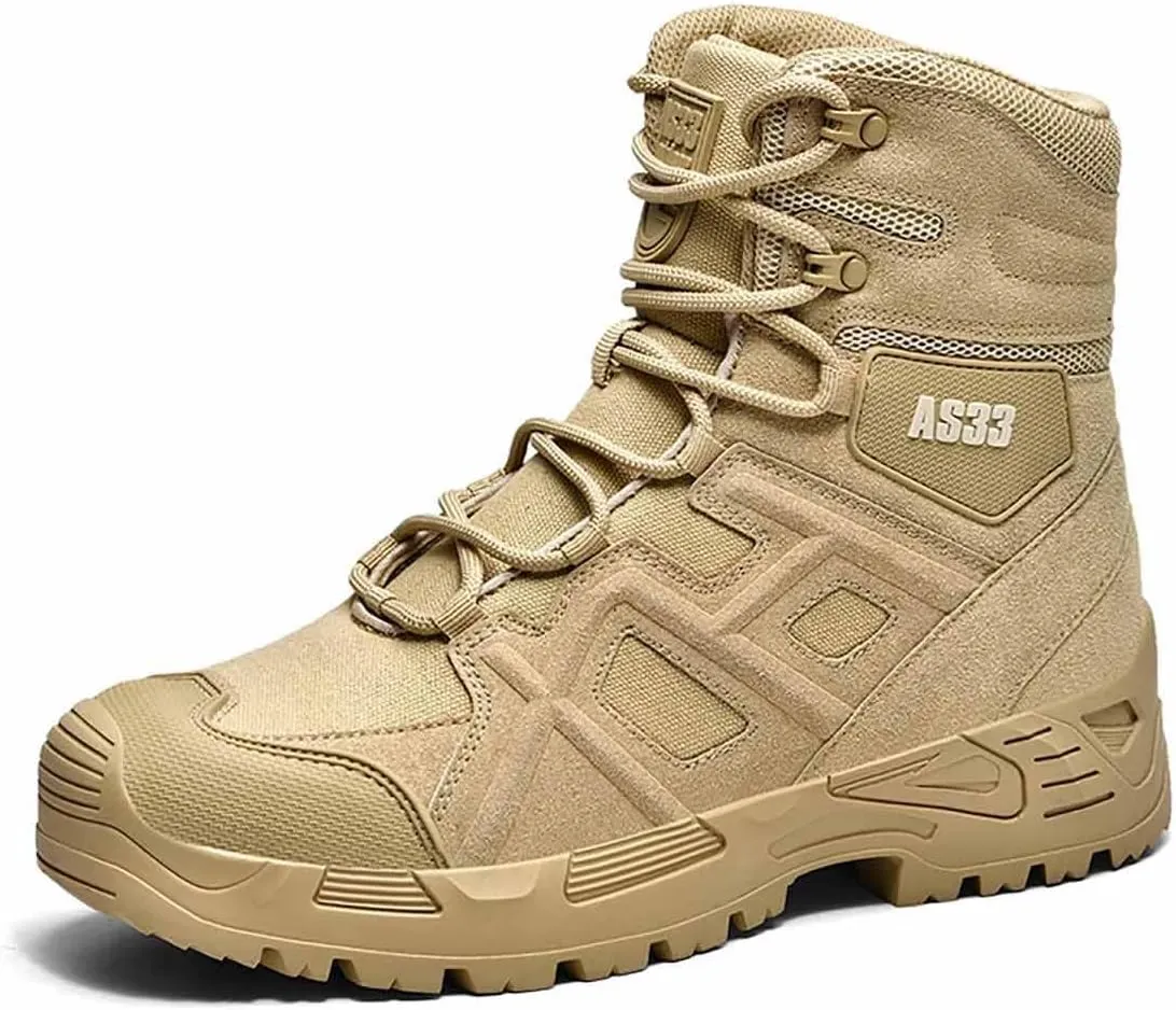 Men's Tactical Boots, Men's Military Tactical Boots, Durable Suede Leather Military Work Boots, Waterproof Hiking Work Boots, Lightweight Military Boots, Breathable Desert Boots