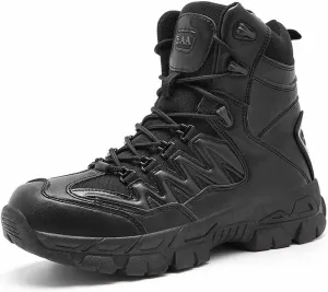 Military Mens Work Boots, Mens Combat Boots, Breathable Police Patrol Boots, Lightweight Work Army Boots, Waterproof Hiking Boots, Outdoor Motorcycle Boots