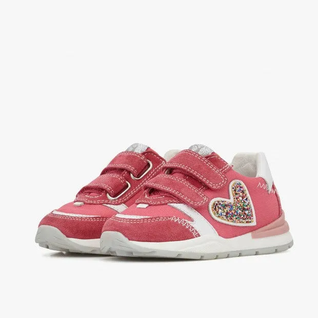Naturino Quelly | Suede Glitter Fuchsia/White Kids Sneakers