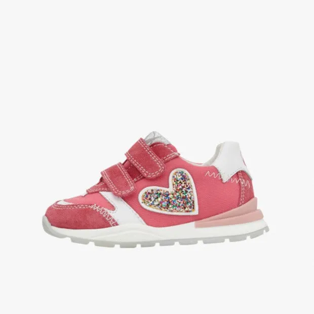Naturino Quelly | Suede Glitter Fuchsia/White Kids Sneakers