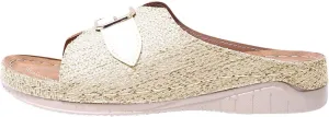 Orthopedic Slippers for Women Platform Sandals Metal Buckle Decoration Open Toe Fish Mouth Sandals, Summer Slip On Walking Shoes Casual Comfortable Flat Slippers