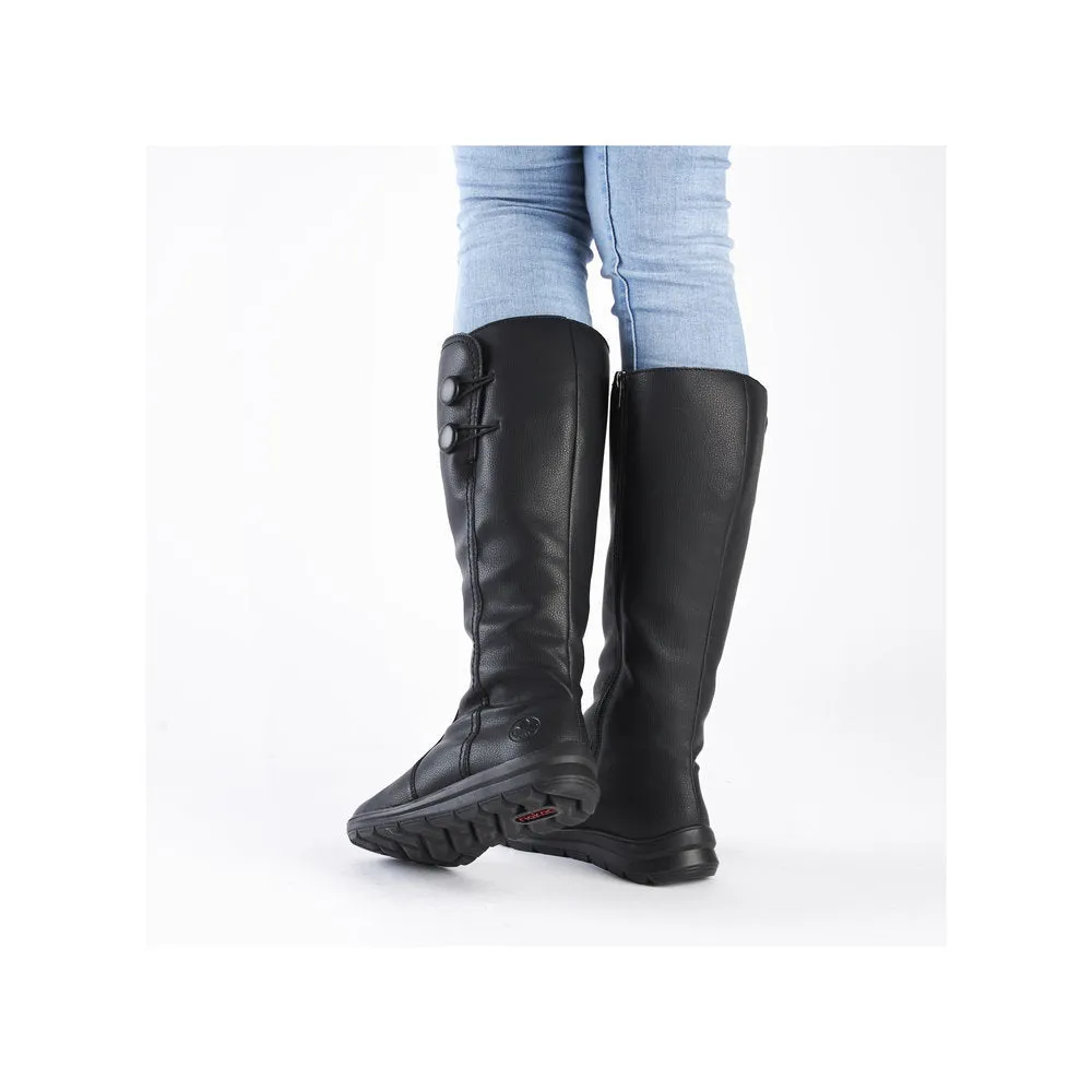 Rieker Z0090 BLACK Long Leg Water Resistant Boot Z0090-00