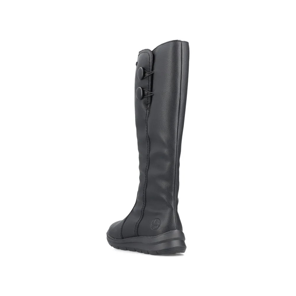 Rieker Z0090 BLACK Long Leg Water Resistant Boot Z0090-00