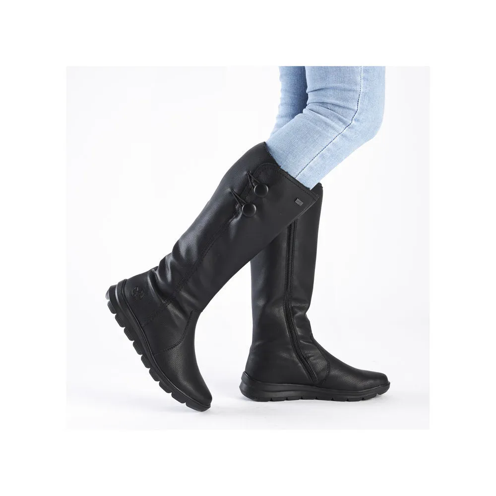 Rieker Z0090 BLACK Long Leg Water Resistant Boot Z0090-00