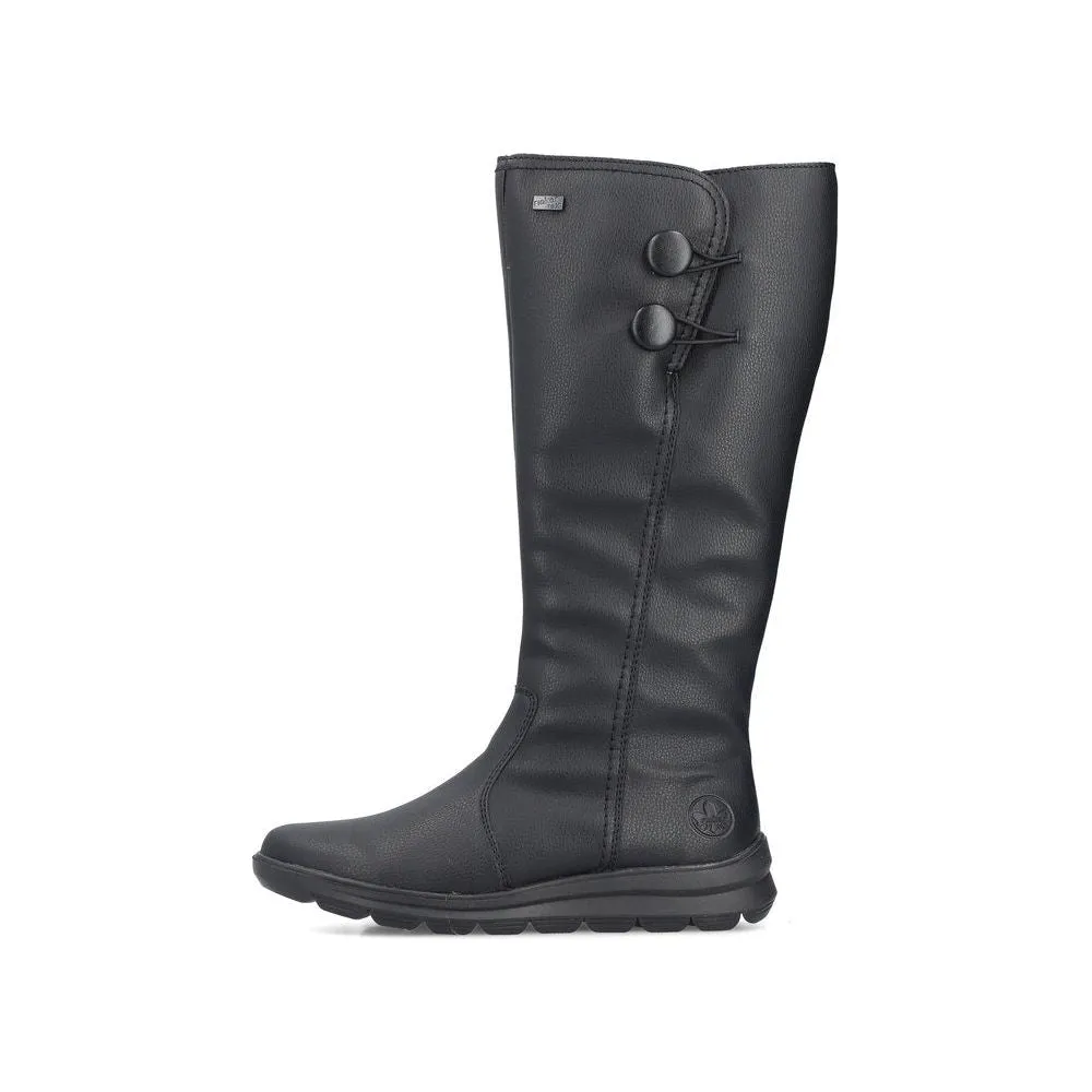 Rieker Z0090 BLACK Long Leg Water Resistant Boot Z0090-00