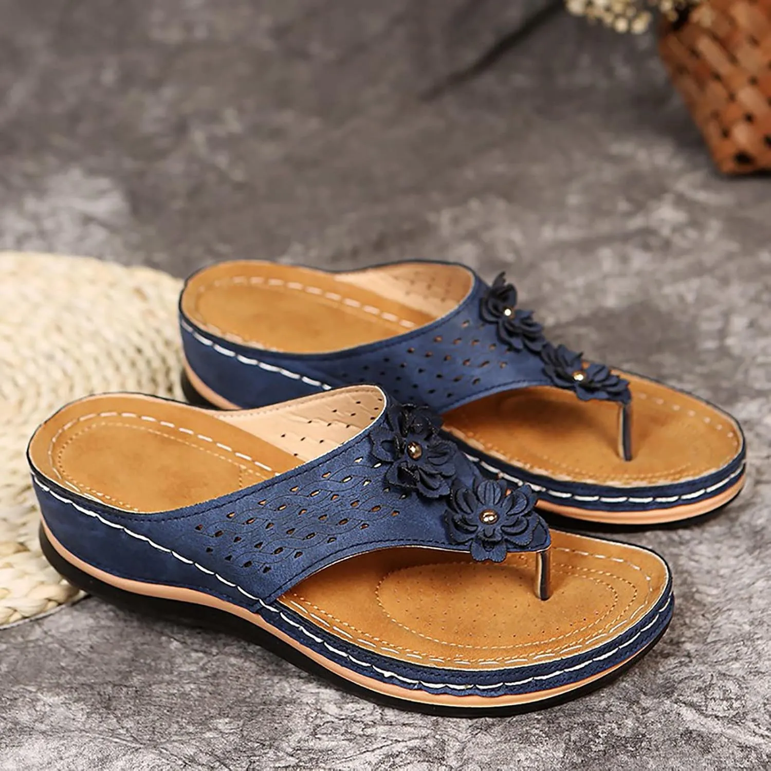 Sandalias para Mujer Elegantes, Sandals with Arch Support Soft Orthotic Sandals Plantar Fasciitis Orthotic Flip Flop