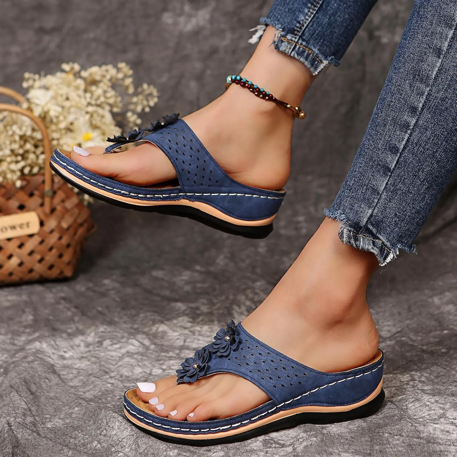Sandalias para Mujer Elegantes, Sandals with Arch Support Soft Orthotic Sandals Plantar Fasciitis Orthotic Flip Flop