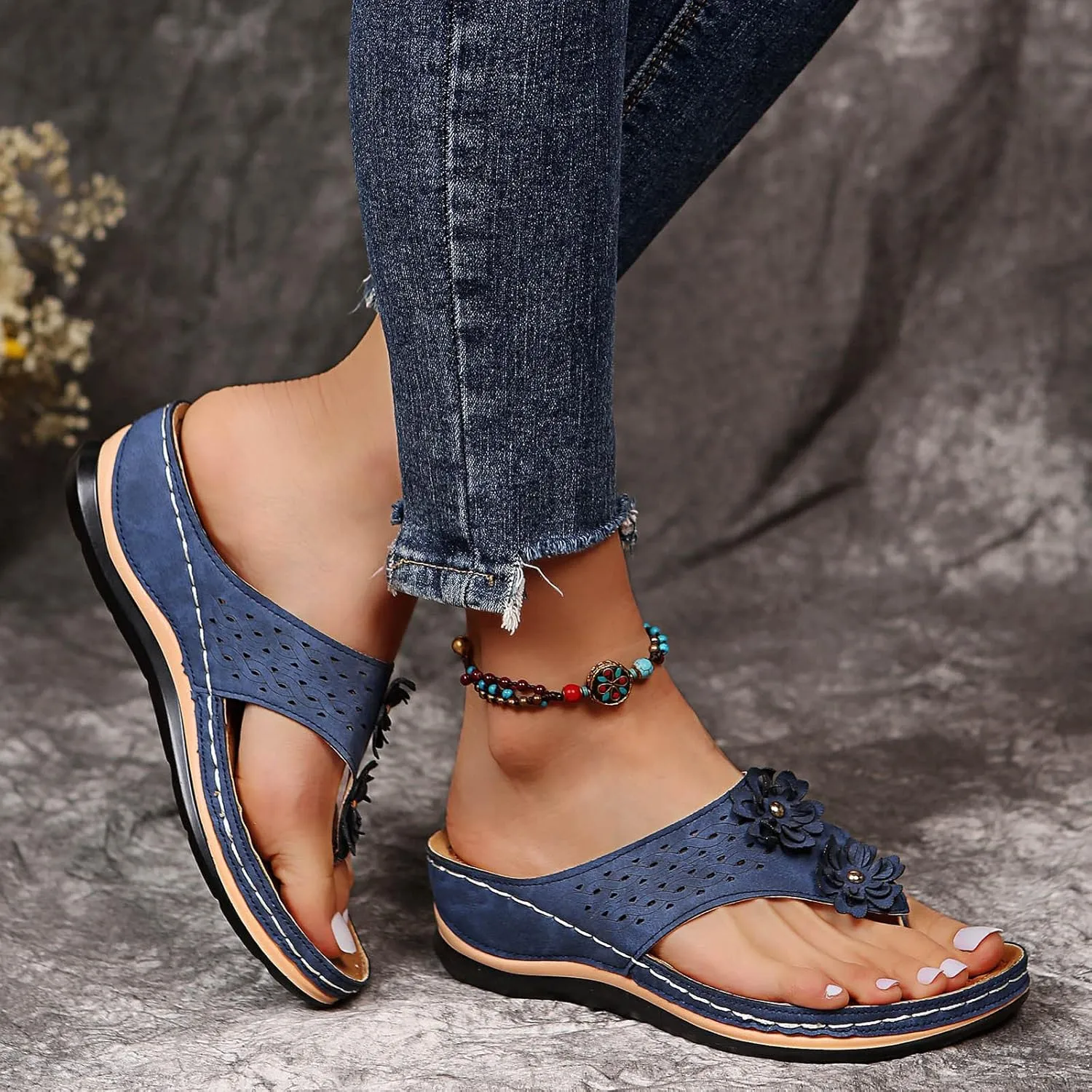 Sandalias para Mujer Elegantes, Sandals with Arch Support Soft Orthotic Sandals Plantar Fasciitis Orthotic Flip Flop