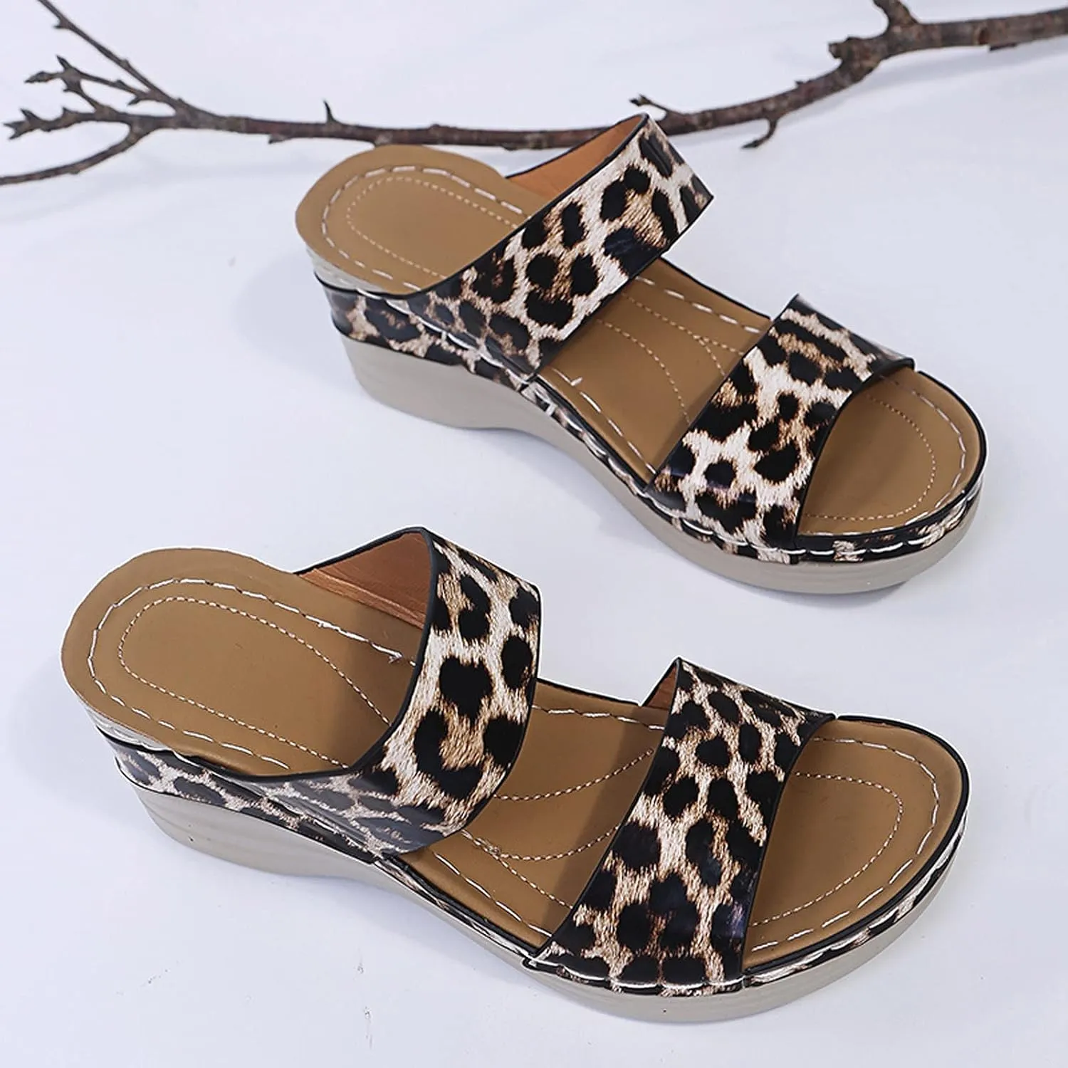 Sandals for Women Dressy, Sandal Womens Platform Wedge Sandals Open Toe Buckle Ankle Strap Sandals Elegant Shoes