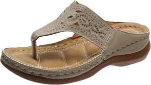 Sandals for Women Summer Dressy, Platform Arch Support Sandal Bohemian Anti-Slip Shoes Comfortable Beach Sandals