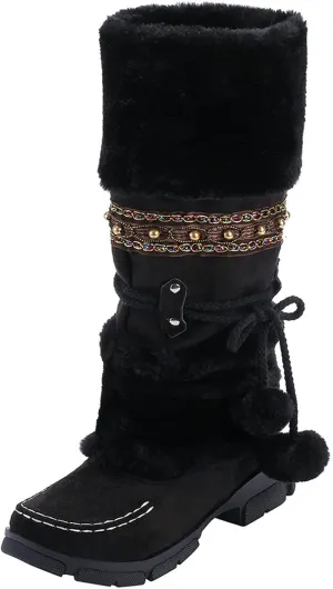 Snow Boots for Women Wide Winter Slip On Shoes for Women Size 11 White Winter Boots Non Slip Work Boots Women Slip on Winter Boots for Women Ankle Booties of Today