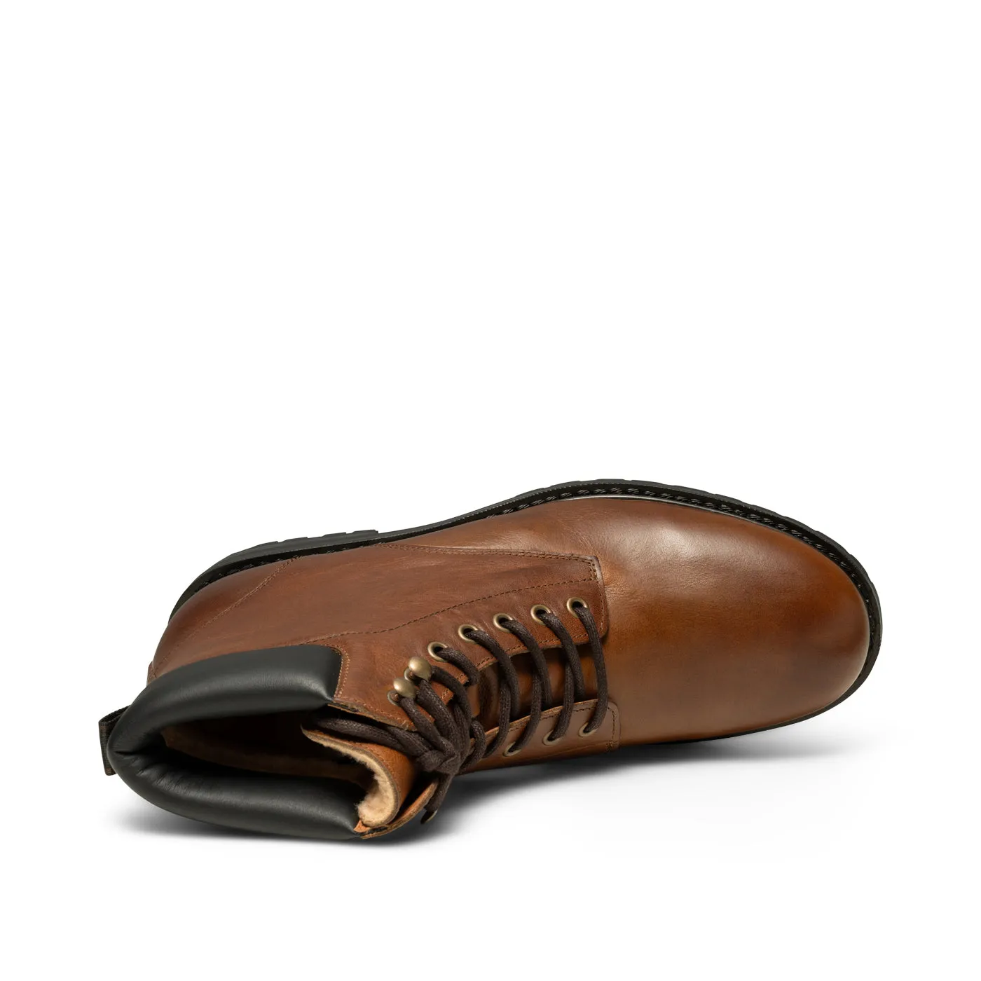 Stellan Lace Up Boot Leather - TAN