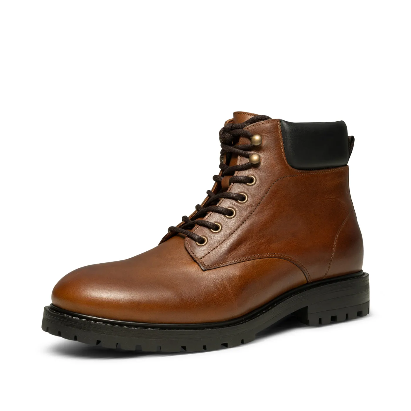 Stellan Lace Up Boot Leather - TAN