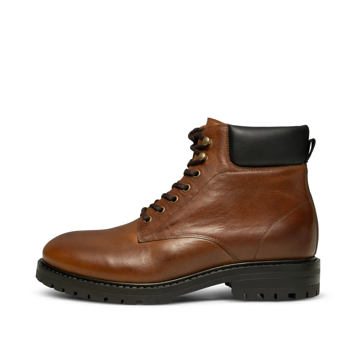 Stellan Lace Up Boot Leather - TAN