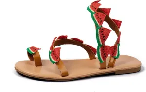 Summer Flat Sandals for Women Fashion Slide Sandals Womens Beach Dressy Strappy Sandal with Toe Ring Bohemian Elegant Walking Comfortable Breathable Lightweight Flats Sandal Trendy Going Out Shoes