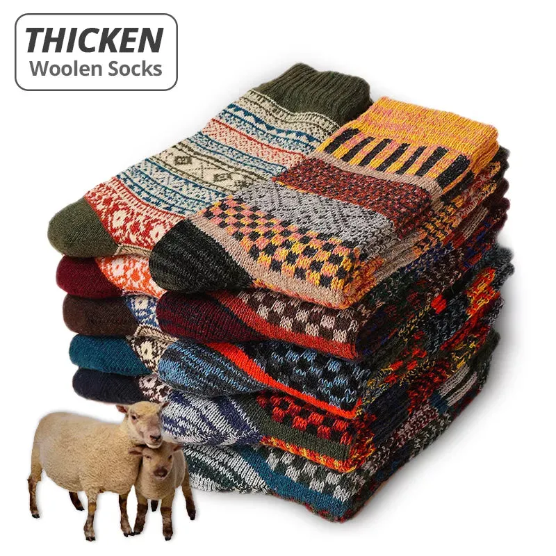 Winter Sheep's Wool Thicken Snow boots Socks (5 Pairs)