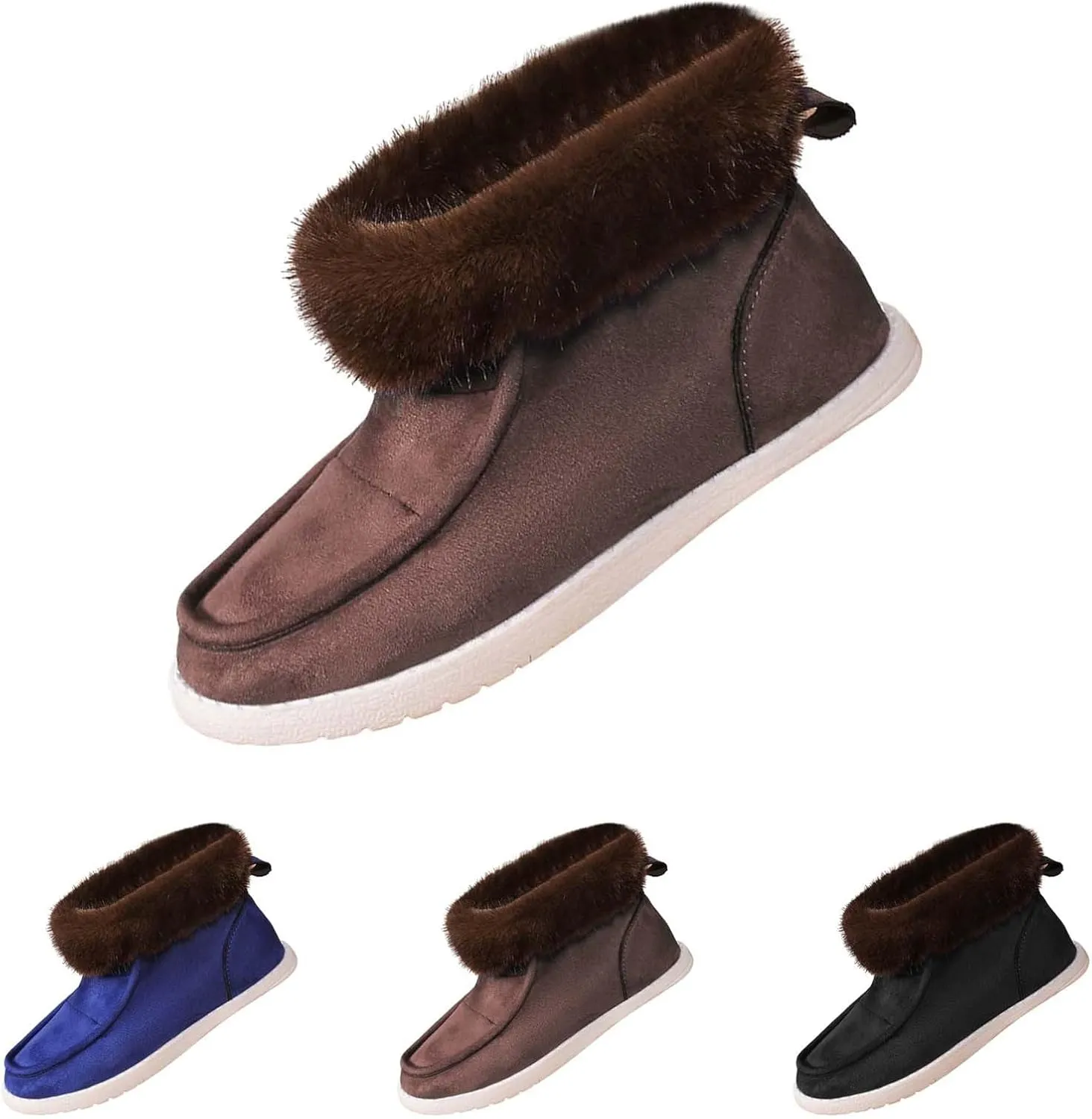 Winter White Boots for Women Size 12 Warm Boots for Men Waterproof Ankle Winter Boots for Women Black Fluffy Boots Womens Winter Boots White of Today