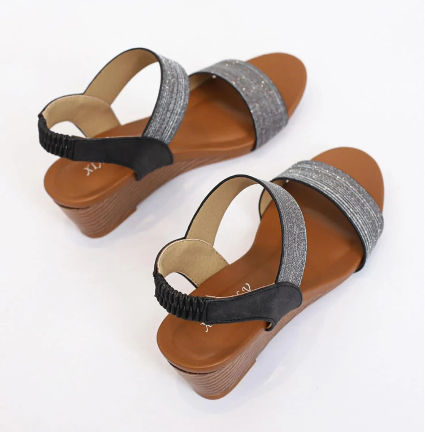 Women Dressy Summer Comfortable Open Toe Wedge Sandals Low Heel Casual Comfy Cute Beach Elastic Strap Shoes Wedding Work Office Fashion Trendy Sandal Lightweight Breathable Outdoor Sandals