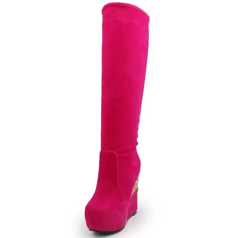 Women Warm Boots Platform High Heels RUSSIAN STYLE