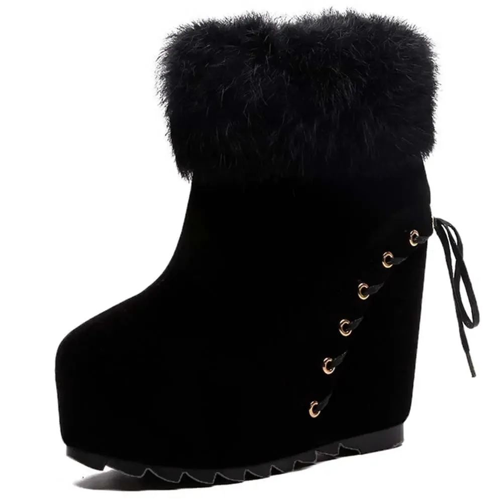 Women Warm Boots Platform High Heels RUSSIAN STYLE