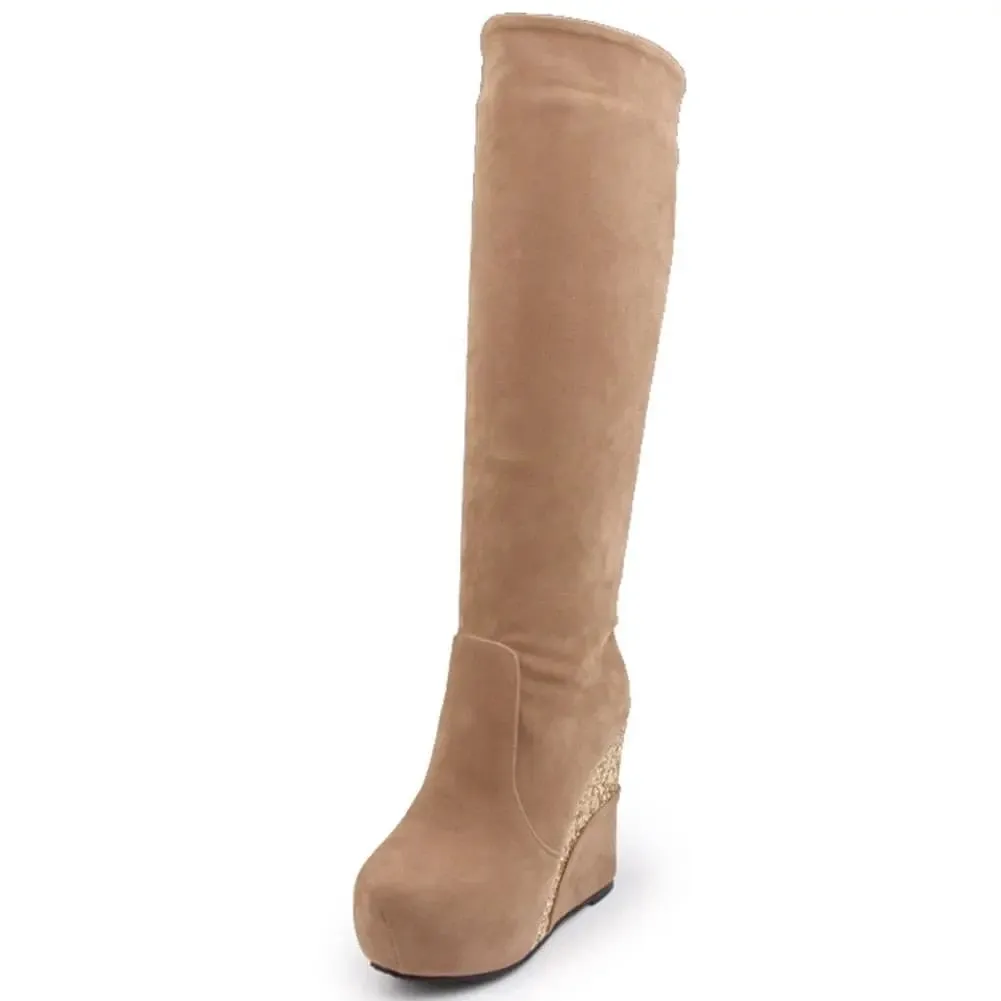 Women Warm Boots Platform High Heels RUSSIAN STYLE