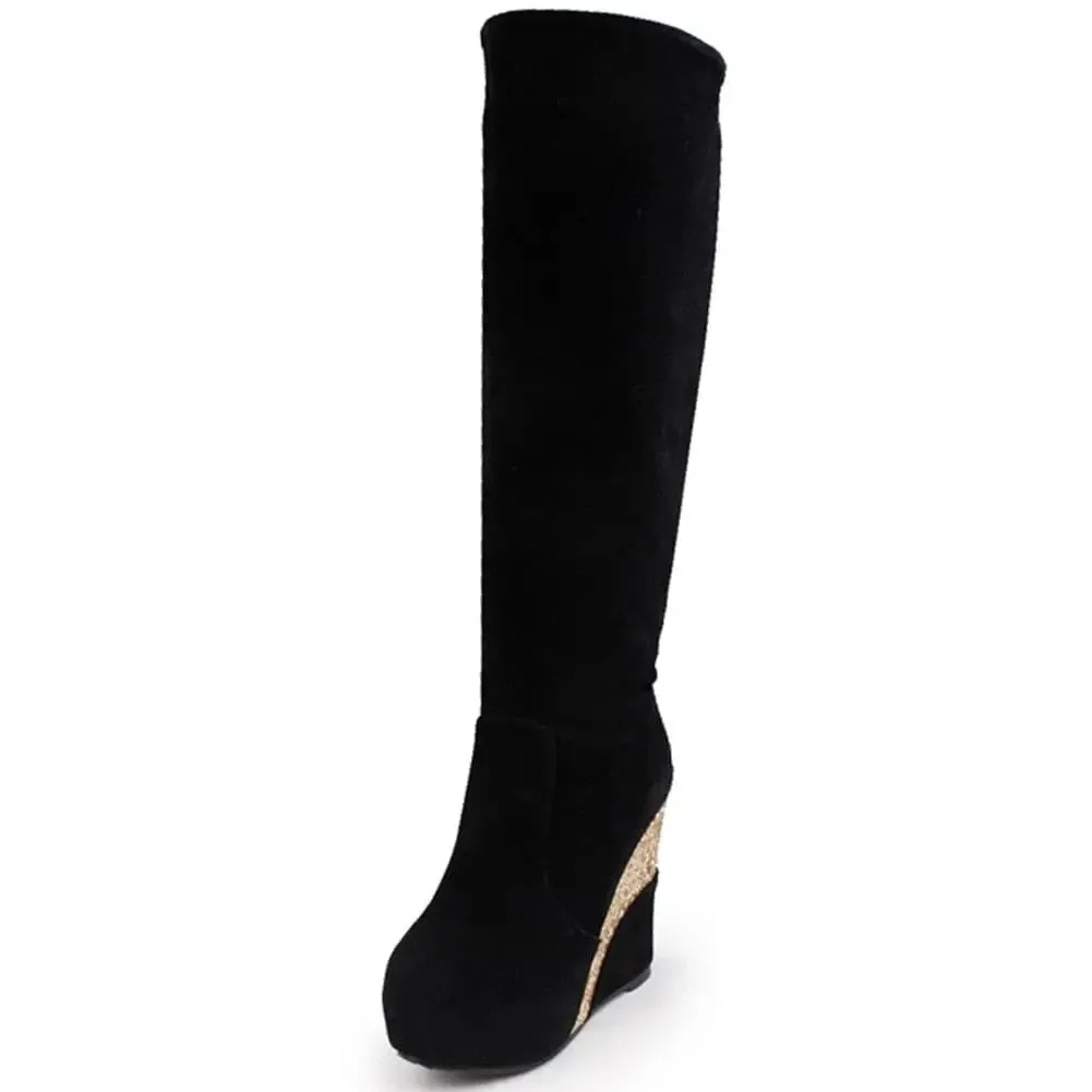 Women Warm Boots Platform High Heels RUSSIAN STYLE