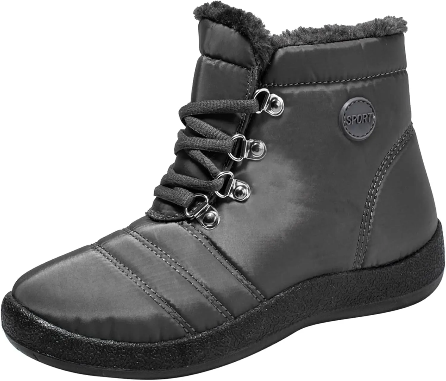 Women Winter Boots Wide Calf White and Black Winter Boots for Women Snow Boots Women Slip On Winter Boots for Women Womens Winter Booties Prime of Day Deals