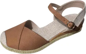 Women's Closed Toe Elastic Ankle Strap Espadrilles Wedge Sandals Summer Espadrilles Orthopedic Platform Buckle Ankle Strap Sandal Casual Flat Strappy Slip on Comfortable Beach Boho Outdoor Cool Shoes