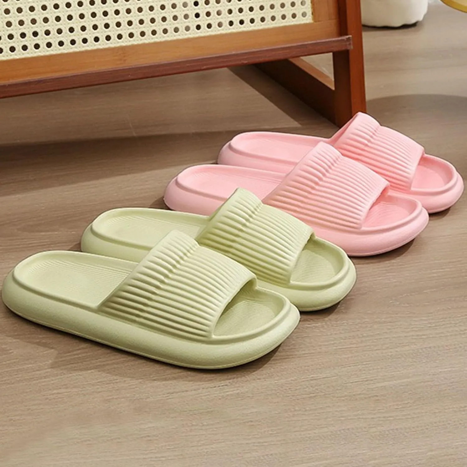 Women's Cloud Slides Shower Shoes with Drainage Holes Beach Non Slip Sandals Cloud Slippers for Women