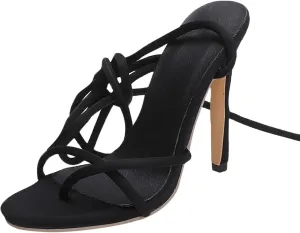 Womens Heel Dress Shoes Sandals Toe High Women's Heels Fashion Breathable Casual Shoes Lace Up High Heels